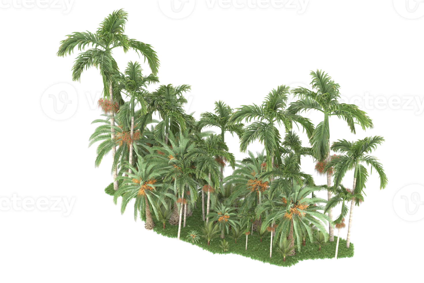 Realistic forest isolated on transparent background. 3d rendering - illustration png