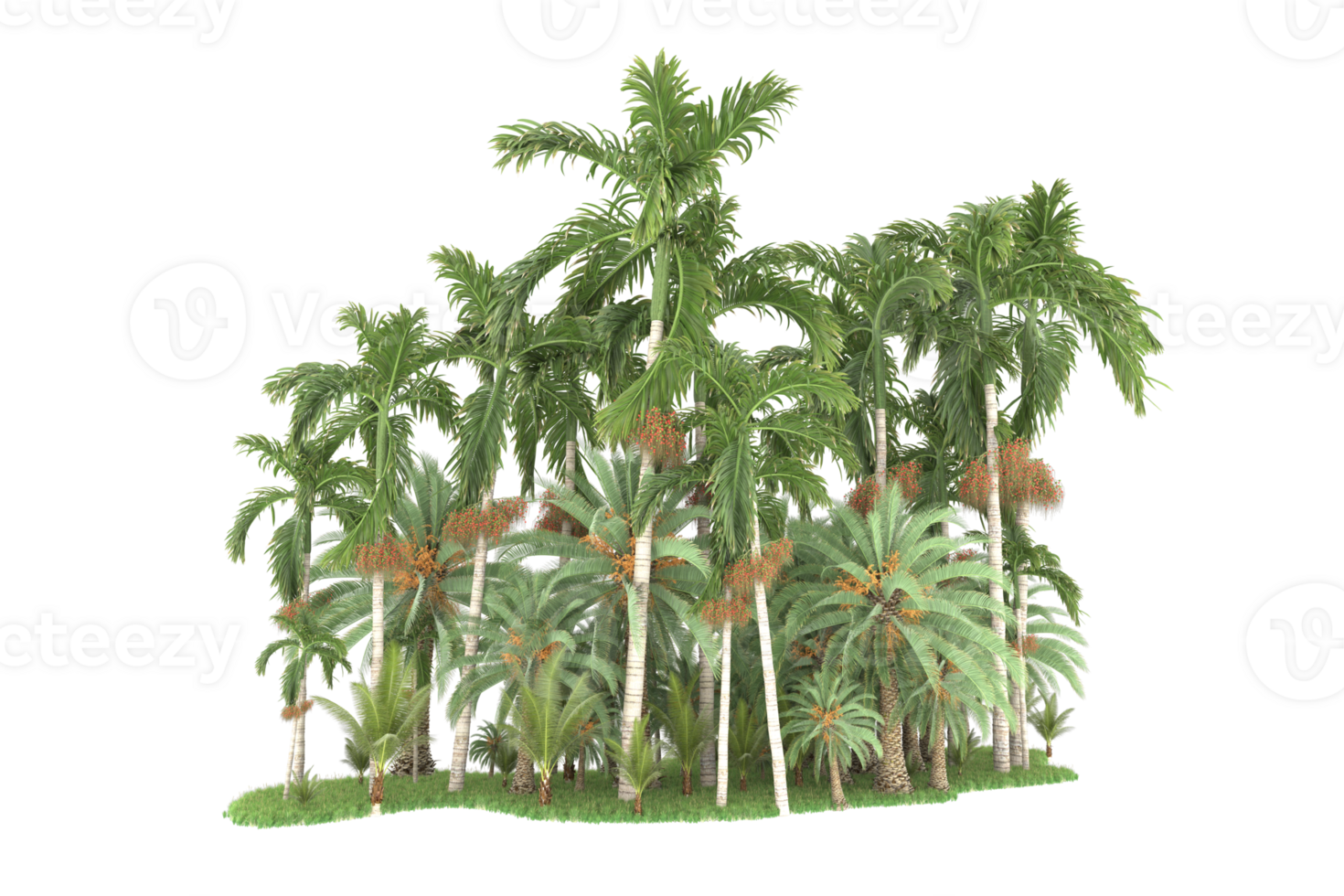 Realistic forest isolated on transparent background. 3d rendering - illustration png