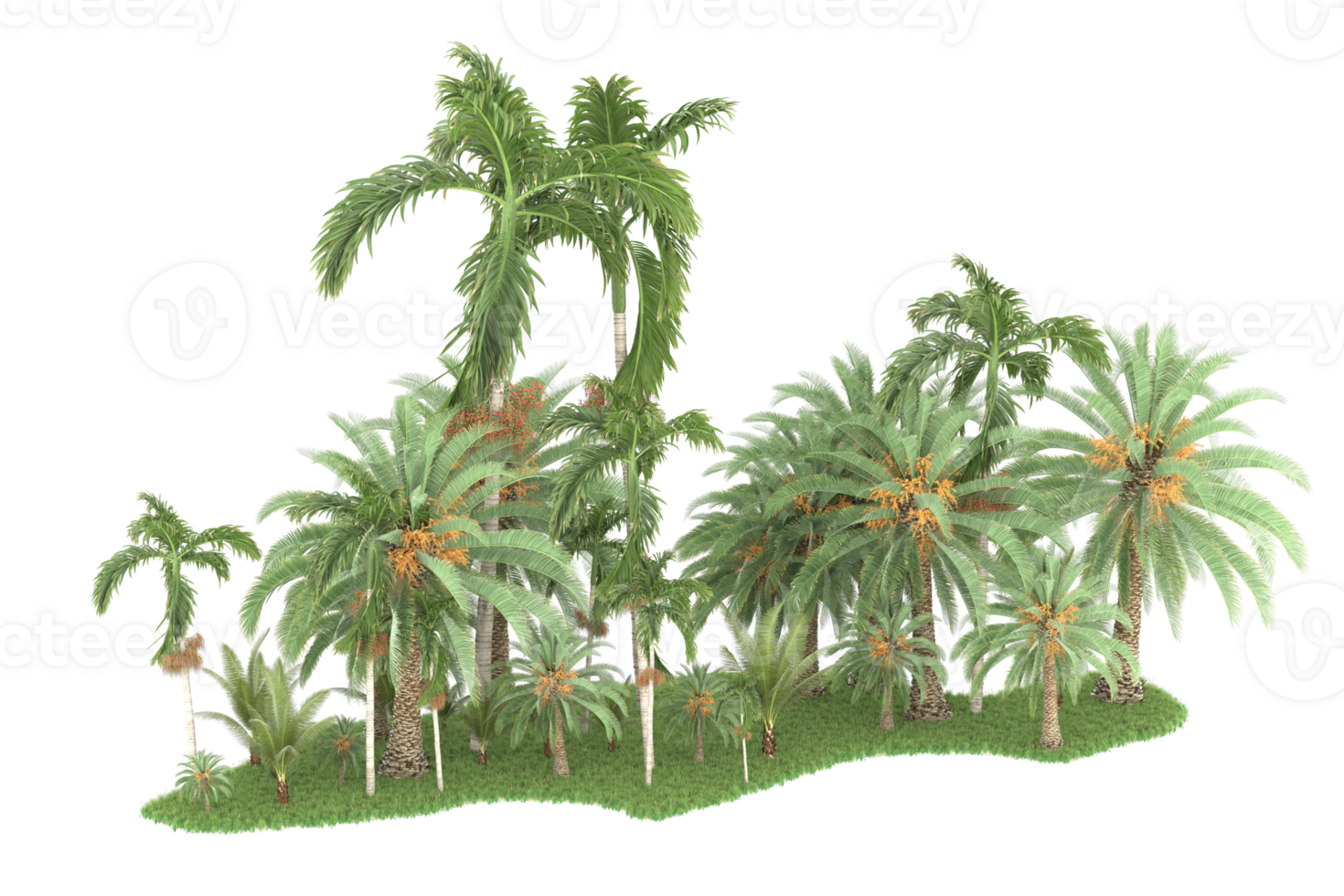 Realistic forest isolated on transparent background. 3d rendering - illustration png