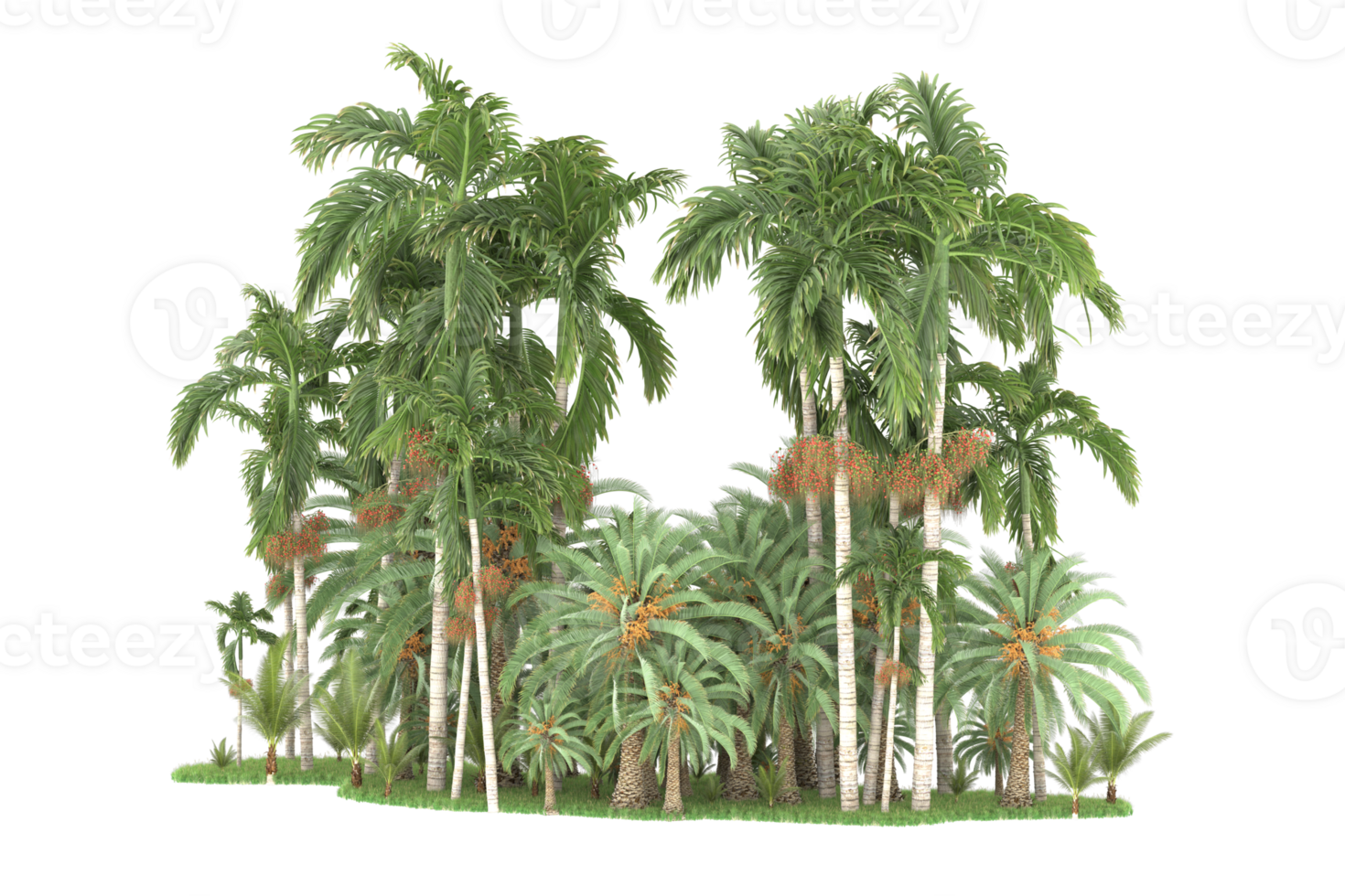 Realistic forest isolated on transparent background. 3d rendering - illustration png