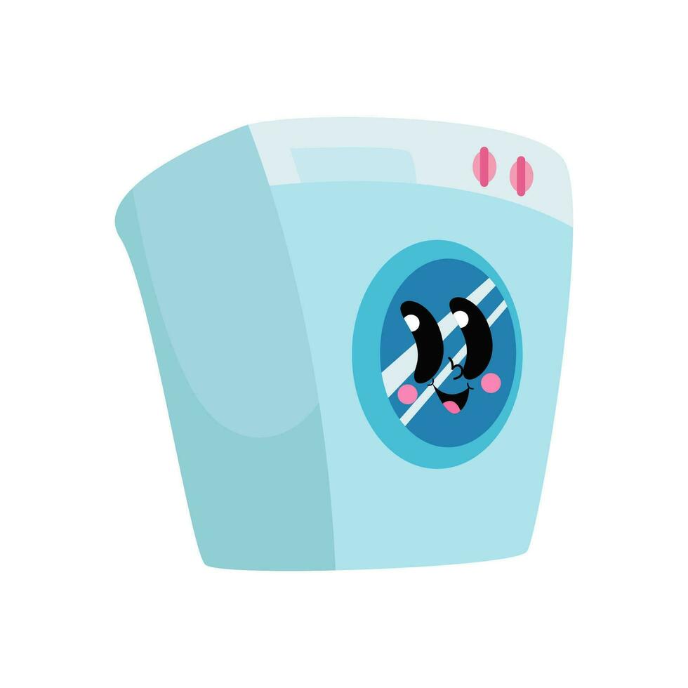 there is a cartoon of a penguin in a washing machine vector
