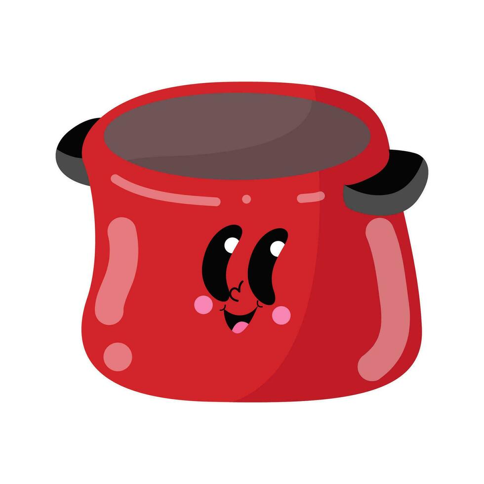 there is a red pot with a face on it vector