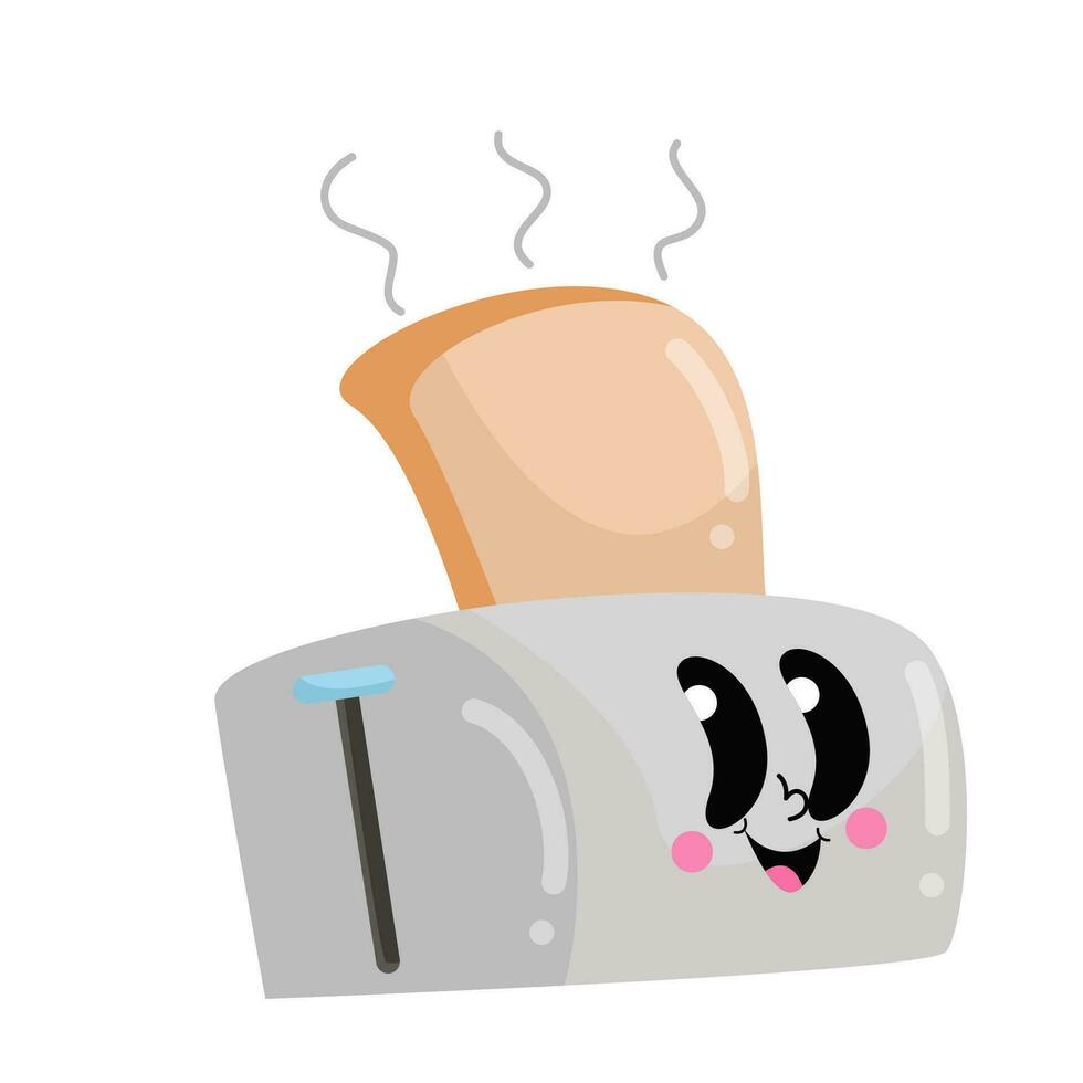 a toaster with a face sticking out of it vector