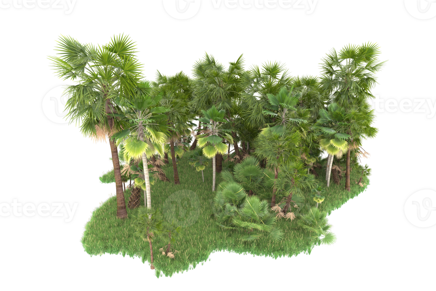Realistic forest isolated on transparent background. 3d rendering - illustration png