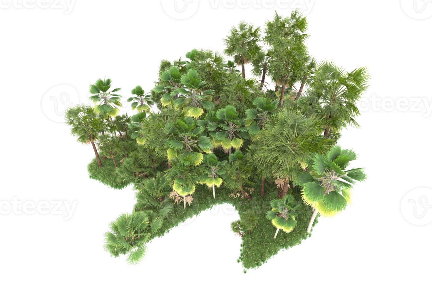 Realistic forest isolated on transparent background. 3d rendering - illustration png