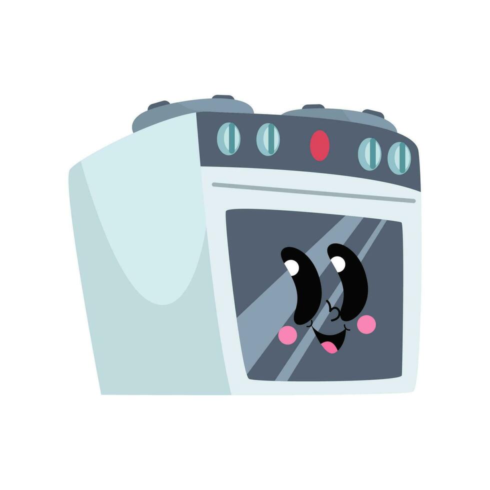 a cartoon oven with a face on it vector