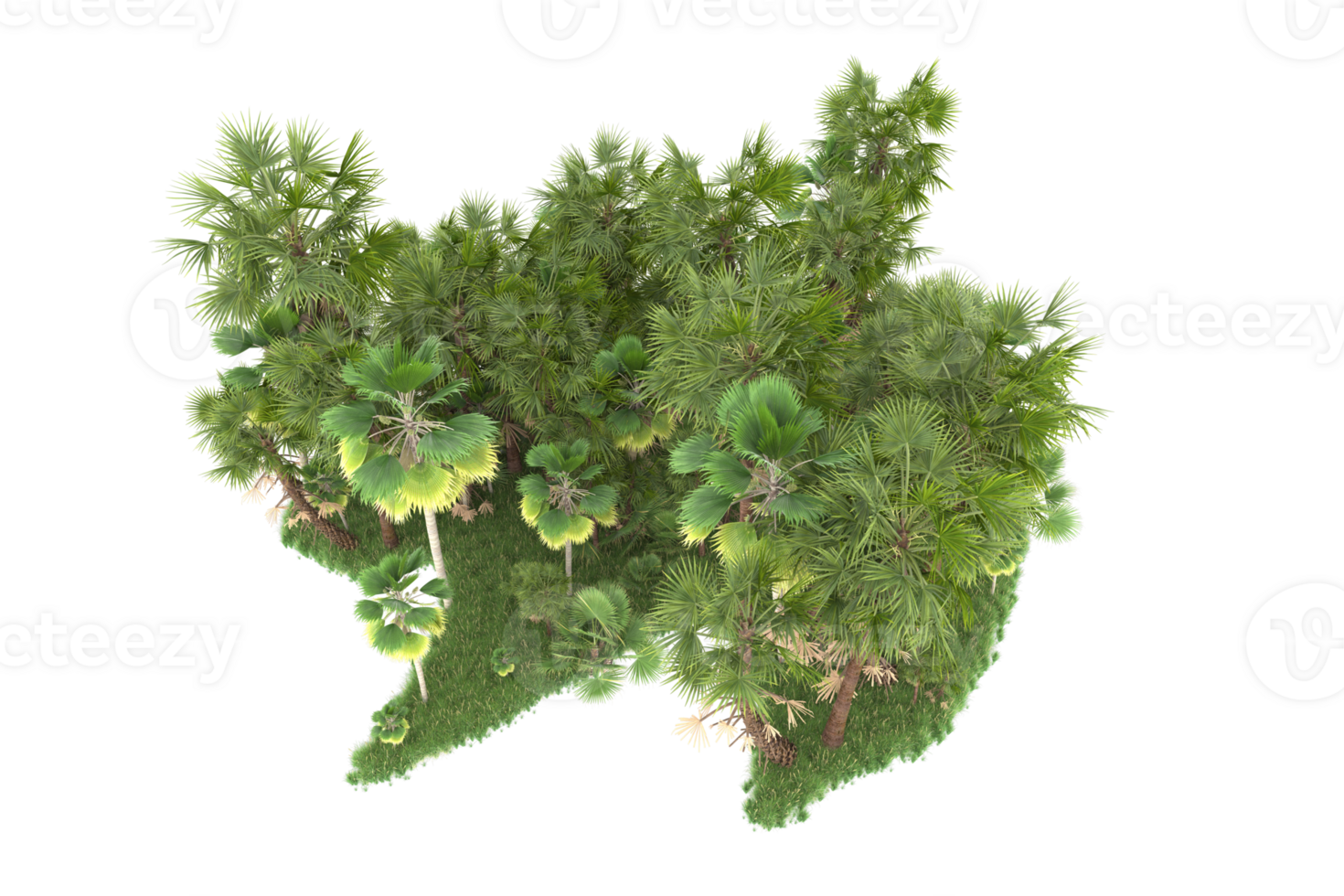 Realistic forest isolated on transparent background. 3d rendering - illustration png