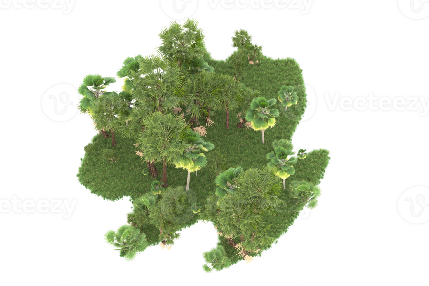Realistic forest isolated on transparent background. 3d rendering - illustration png