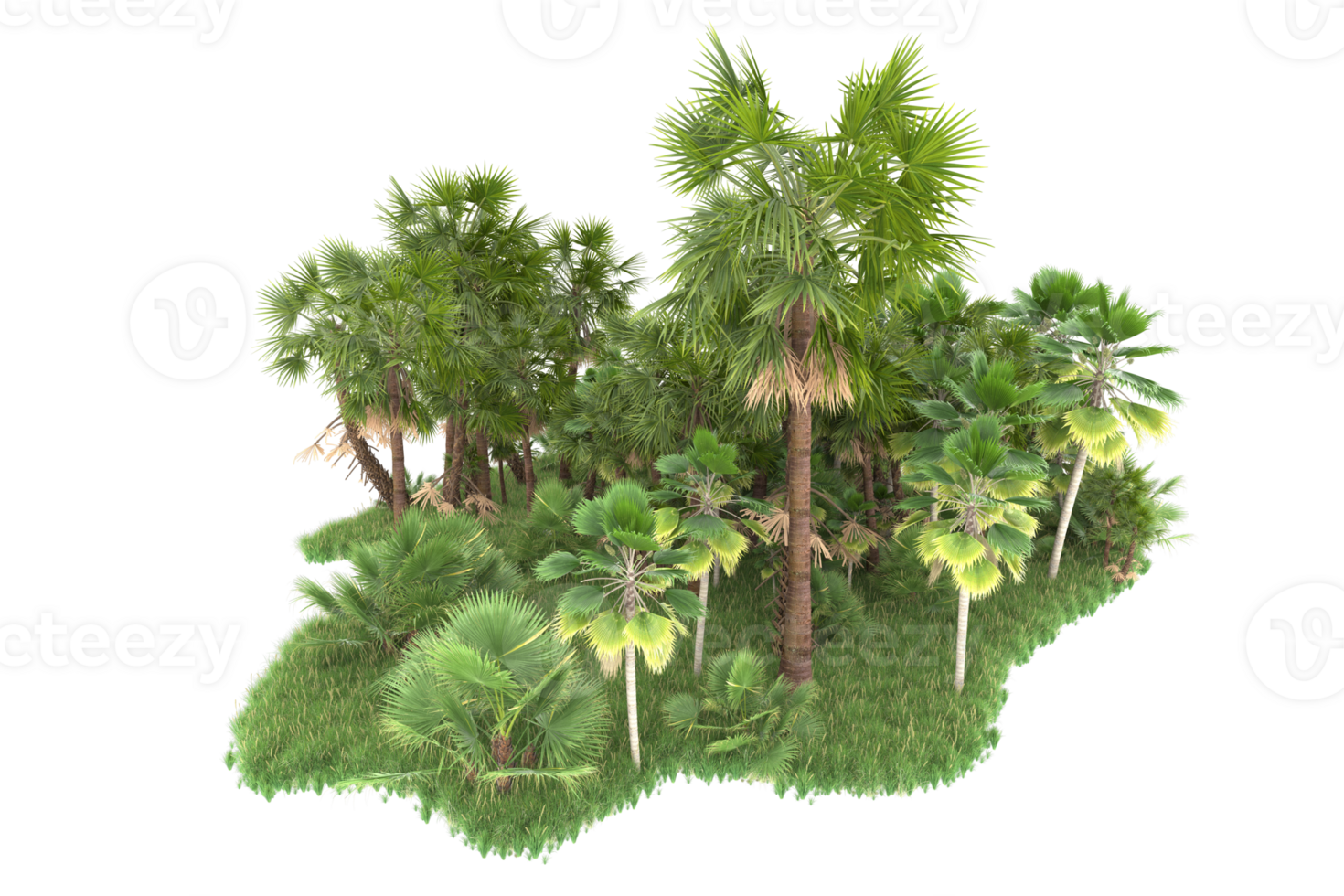 Realistic forest isolated on transparent background. 3d rendering - illustration png