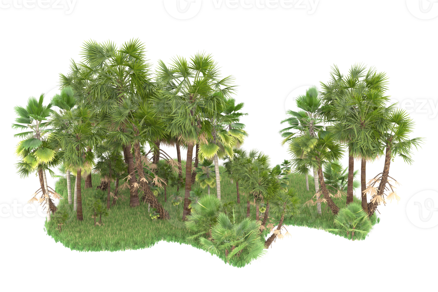 Realistic forest isolated on transparent background. 3d rendering - illustration png