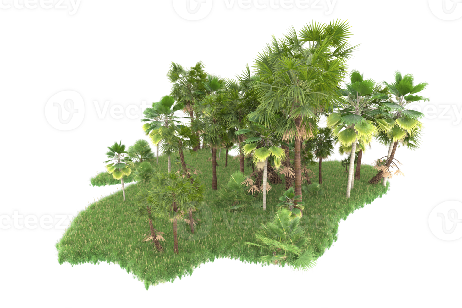 Realistic forest isolated on transparent background. 3d rendering - illustration png