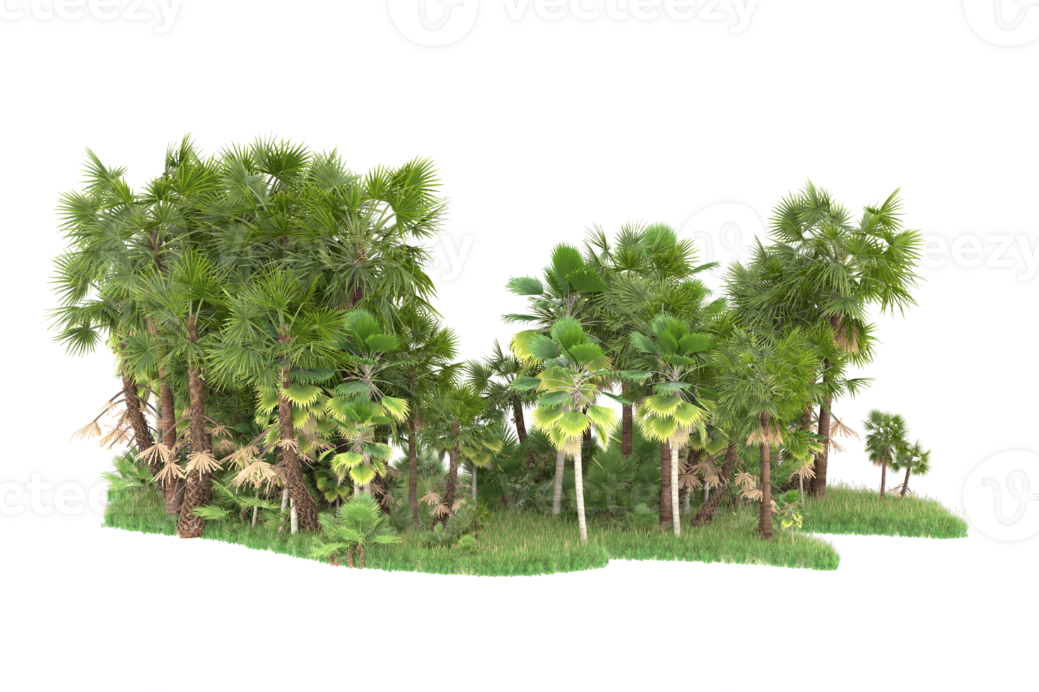 Realistic forest isolated on transparent background. 3d rendering - illustration png