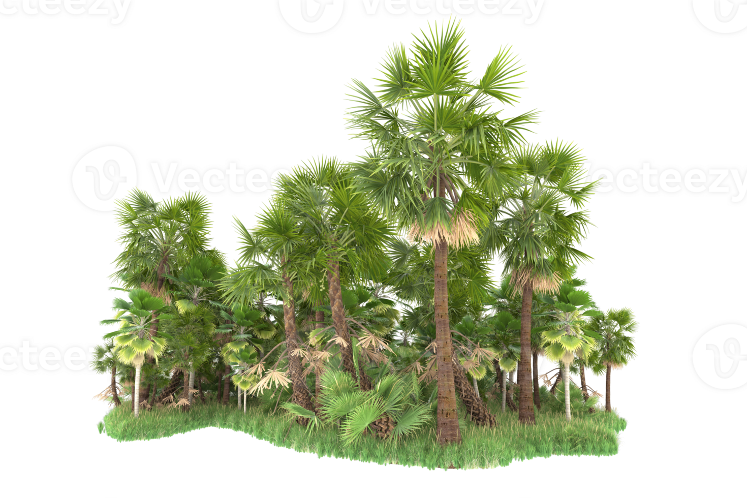 Realistic forest isolated on transparent background. 3d rendering - illustration png