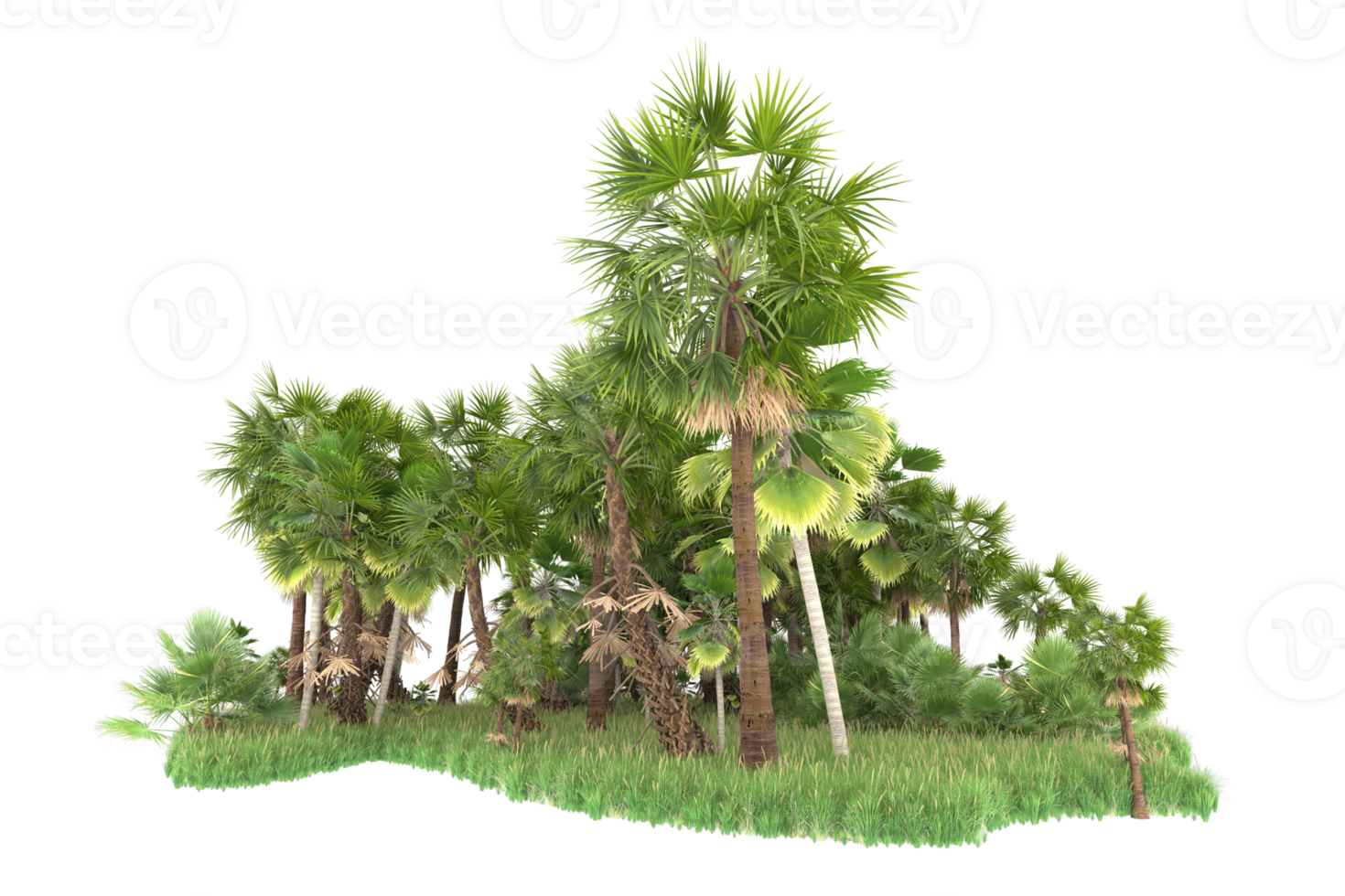 Realistic forest isolated on transparent background. 3d rendering - illustration png