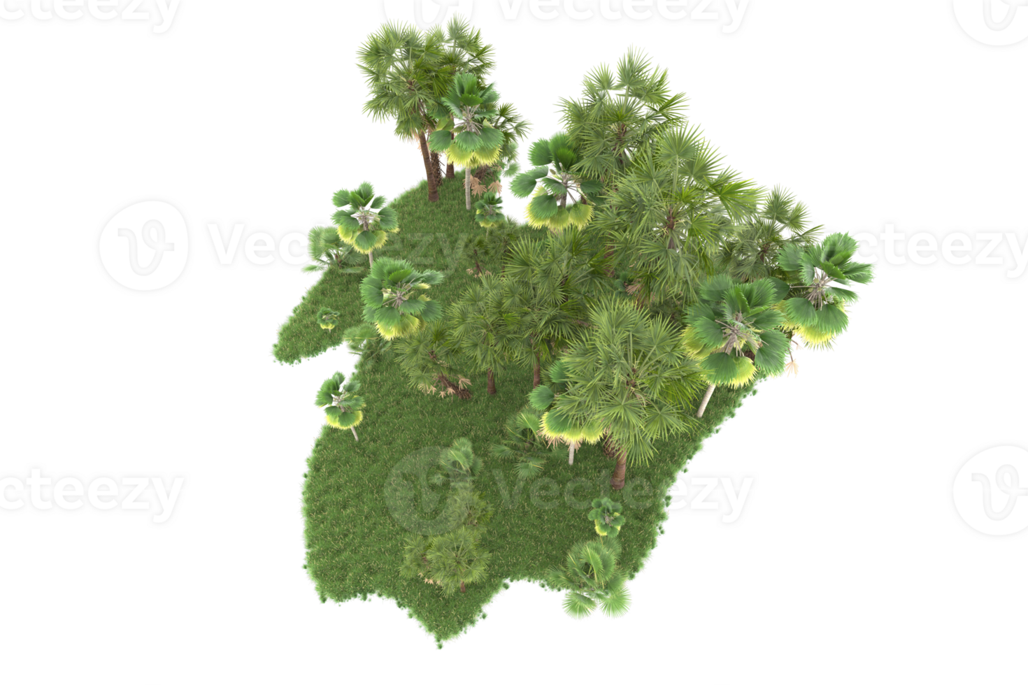 Realistic forest isolated on transparent background. 3d rendering - illustration png
