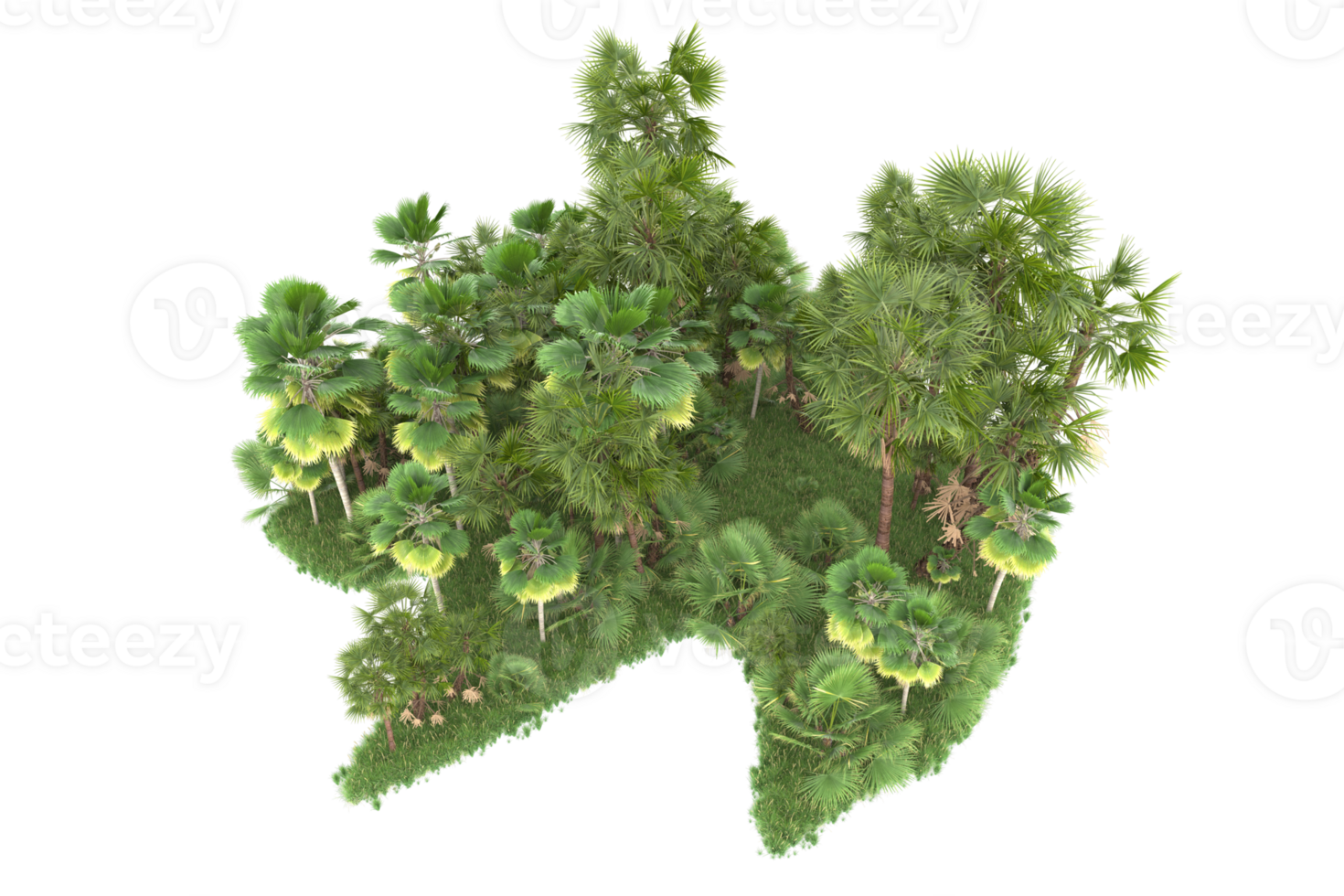 Realistic forest isolated on transparent background. 3d rendering - illustration png