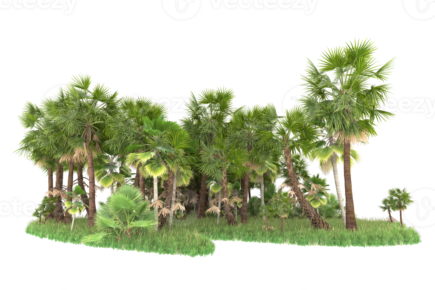 Realistic forest isolated on transparent background. 3d rendering - illustration png