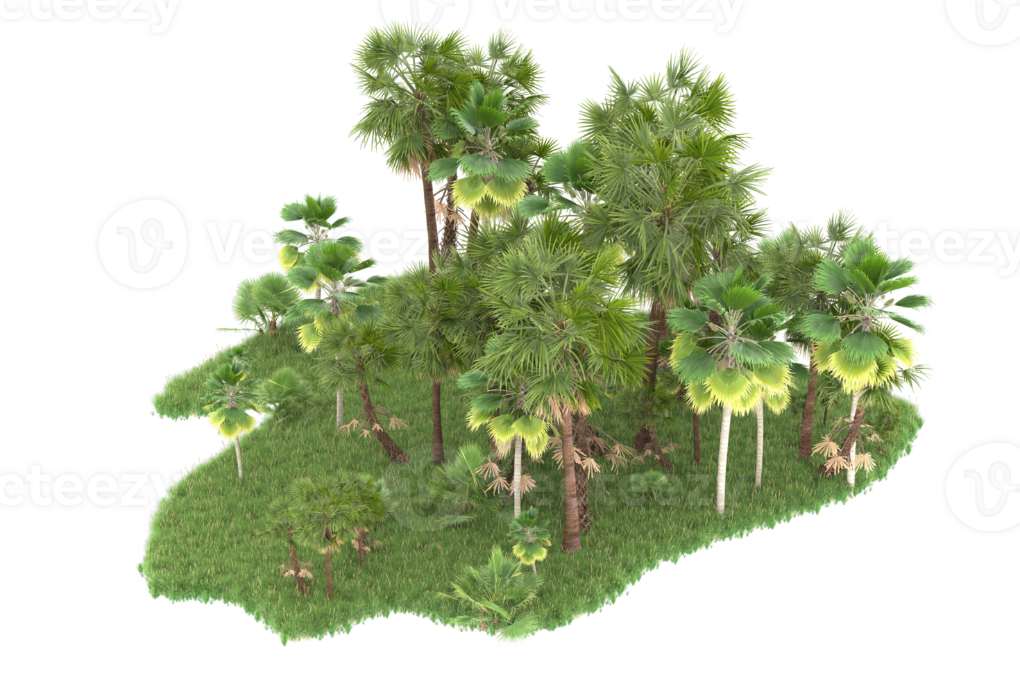Realistic forest isolated on transparent background. 3d rendering - illustration png