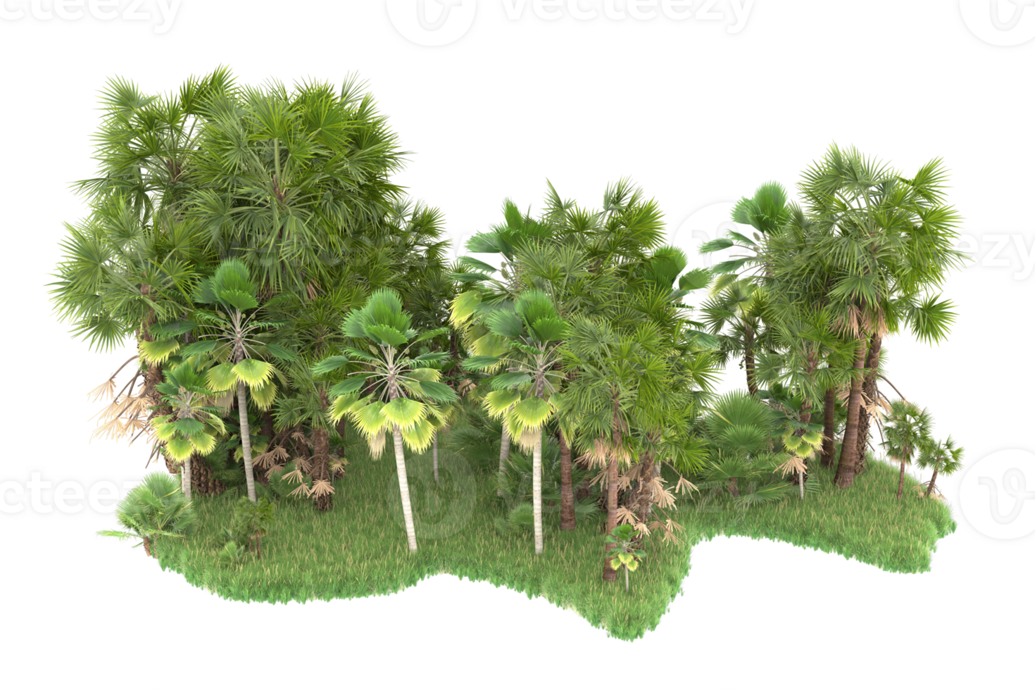 Realistic forest isolated on transparent background. 3d rendering - illustration png