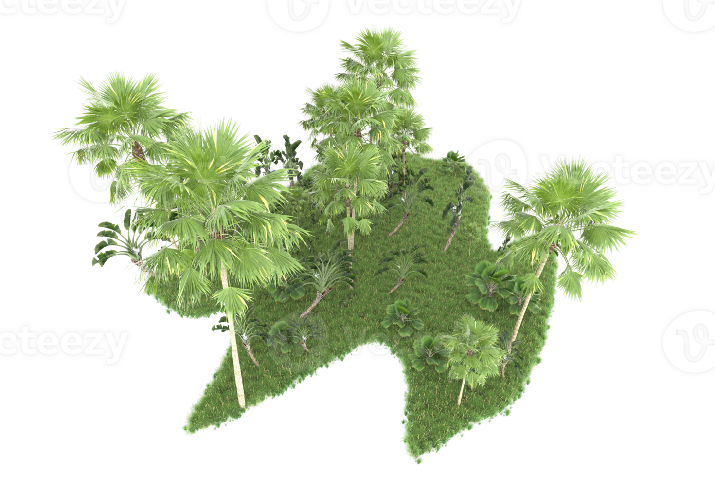 Realistic forest isolated on transparent background. 3d rendering - illustration png