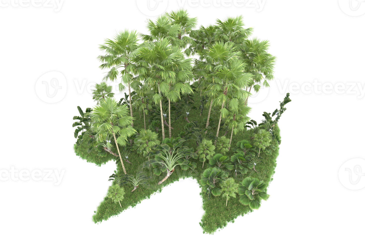 Realistic forest isolated on transparent background. 3d rendering - illustration png