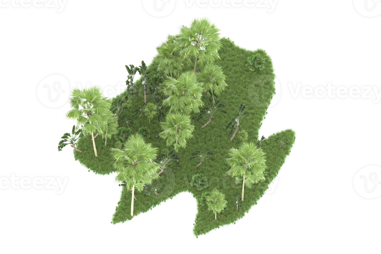 Realistic forest isolated on transparent background. 3d rendering - illustration png