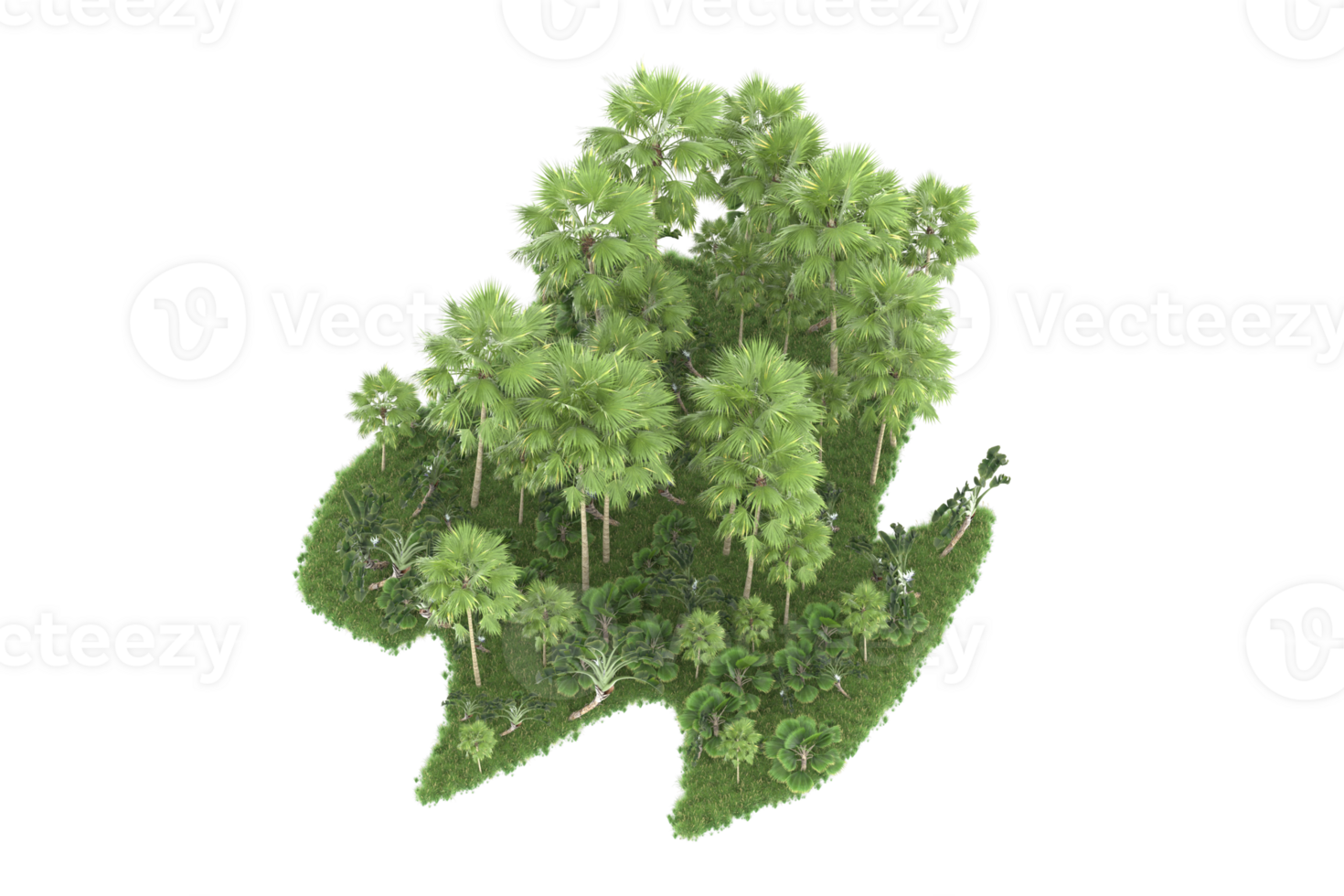 Realistic forest isolated on transparent background. 3d rendering - illustration png