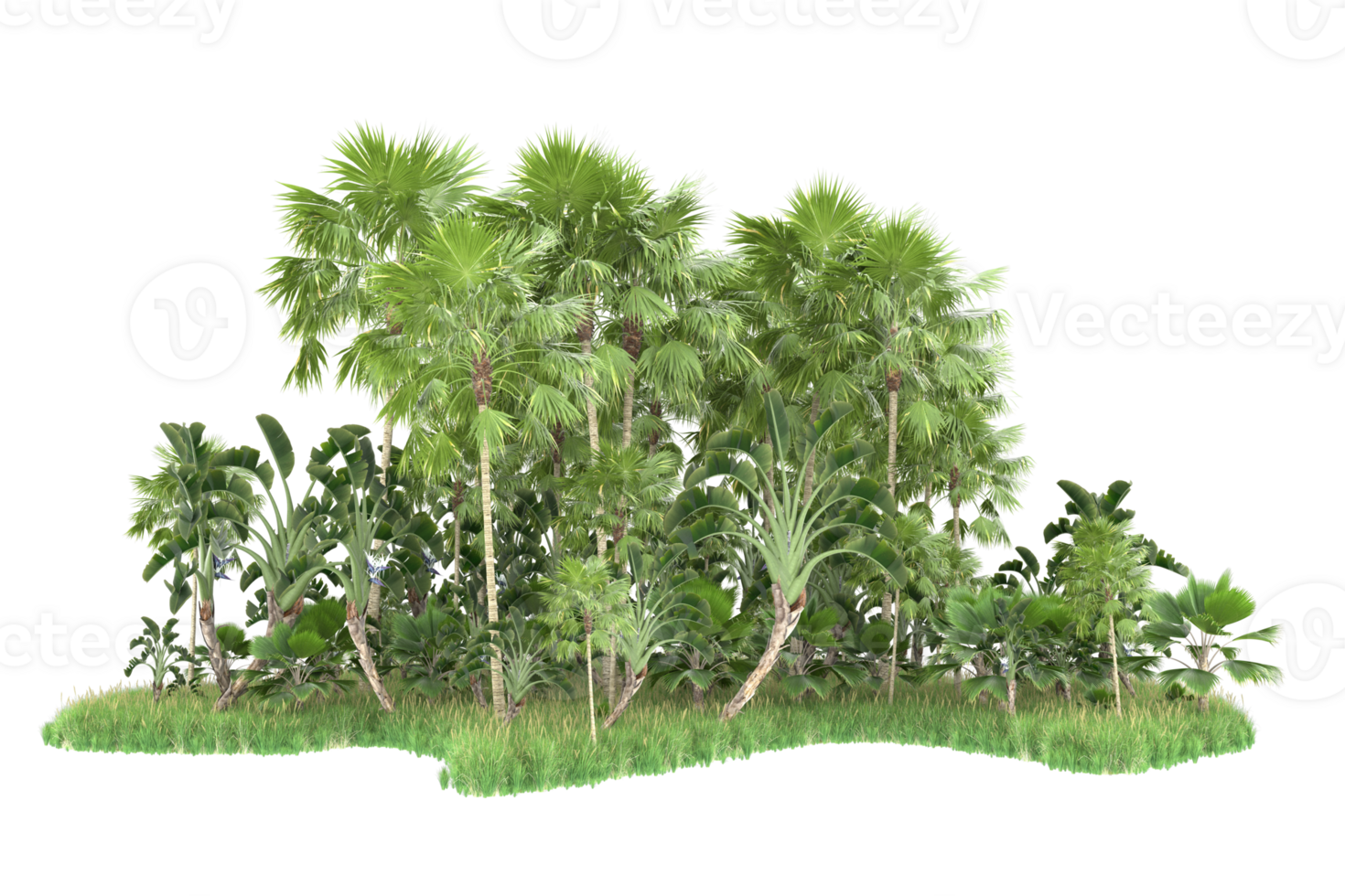 Realistic forest isolated on transparent background. 3d rendering - illustration png