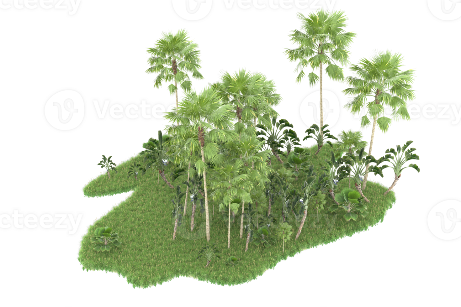 Realistic forest isolated on transparent background. 3d rendering - illustration png