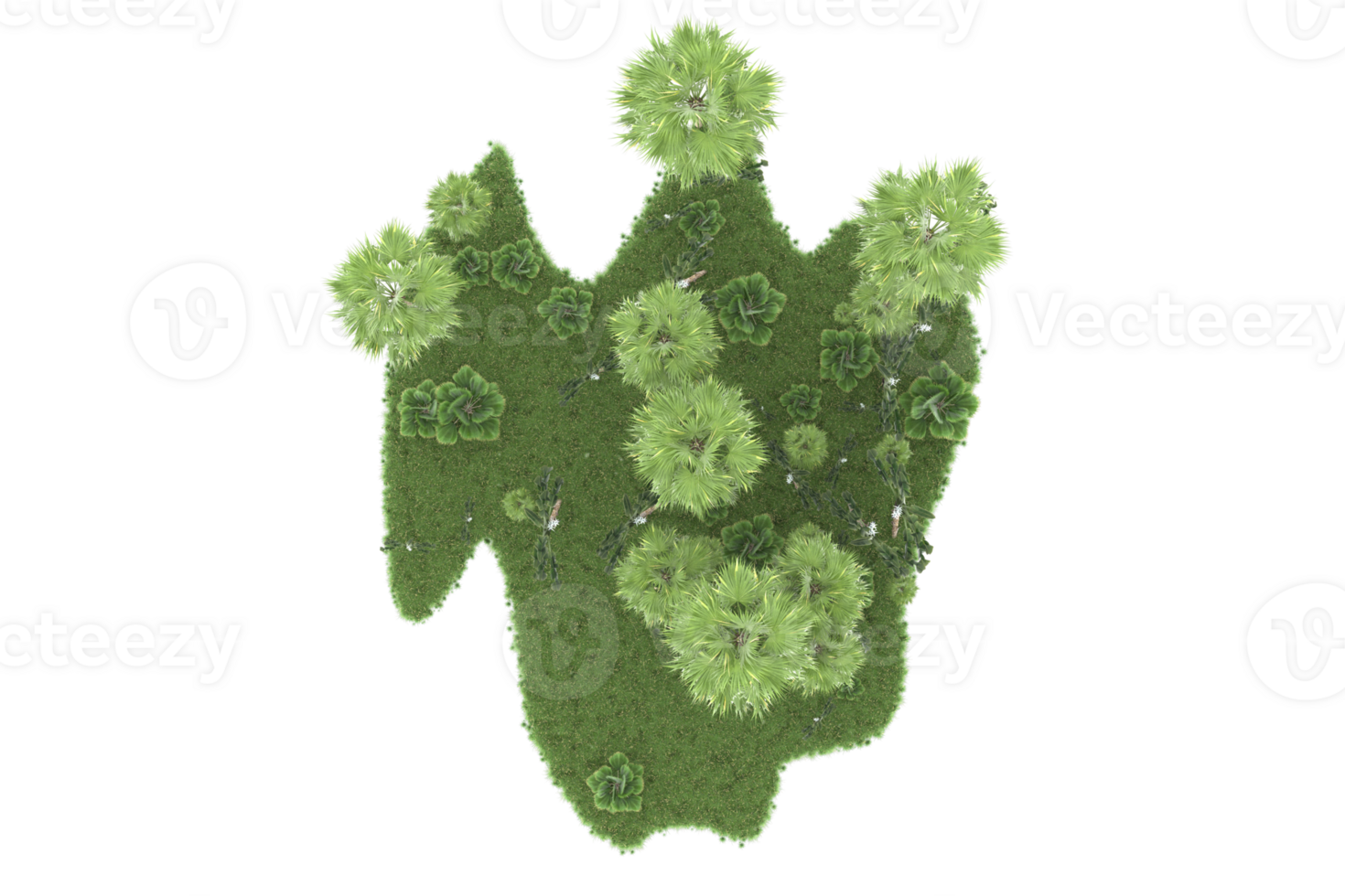 Realistic forest isolated on transparent background. 3d rendering - illustration png