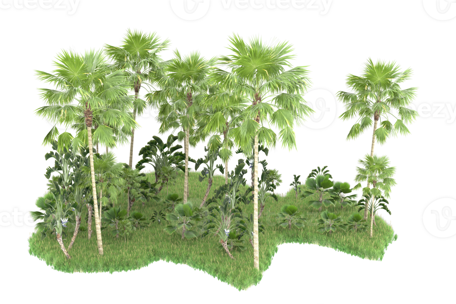 Realistic forest isolated on transparent background. 3d rendering - illustration png