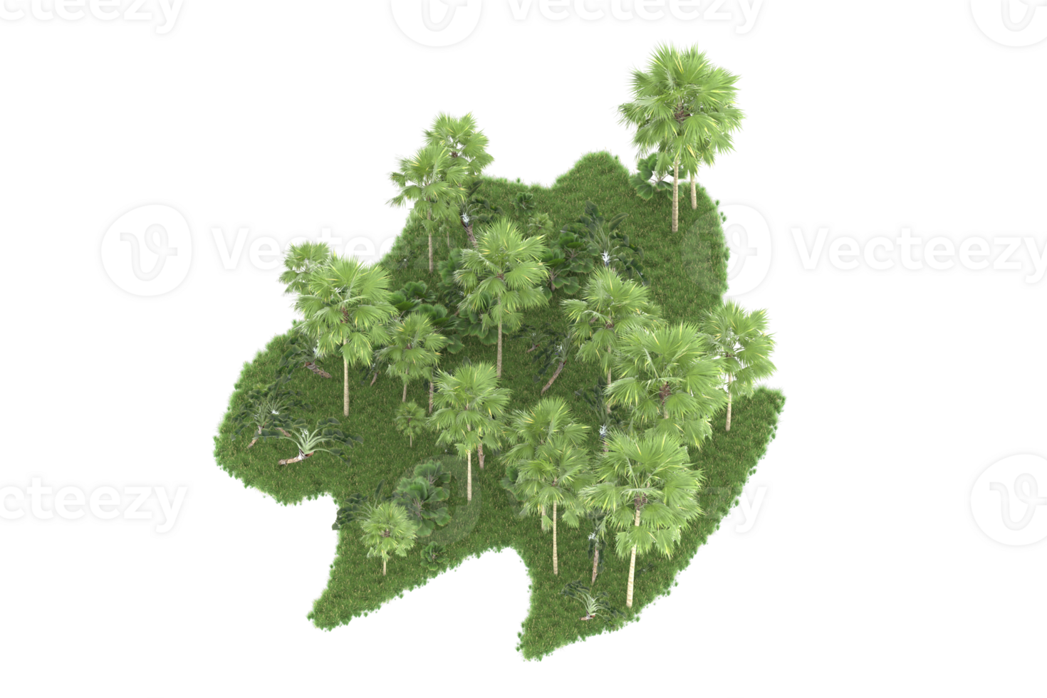 Realistic forest isolated on transparent background. 3d rendering - illustration png