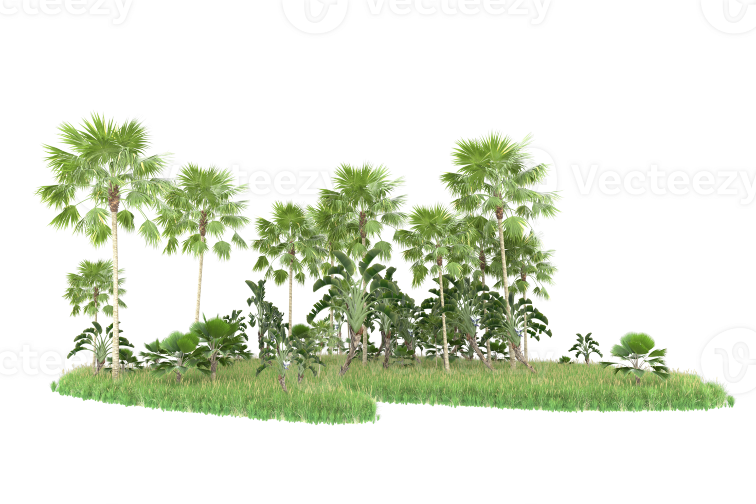 Realistic forest isolated on transparent background. 3d rendering - illustration png
