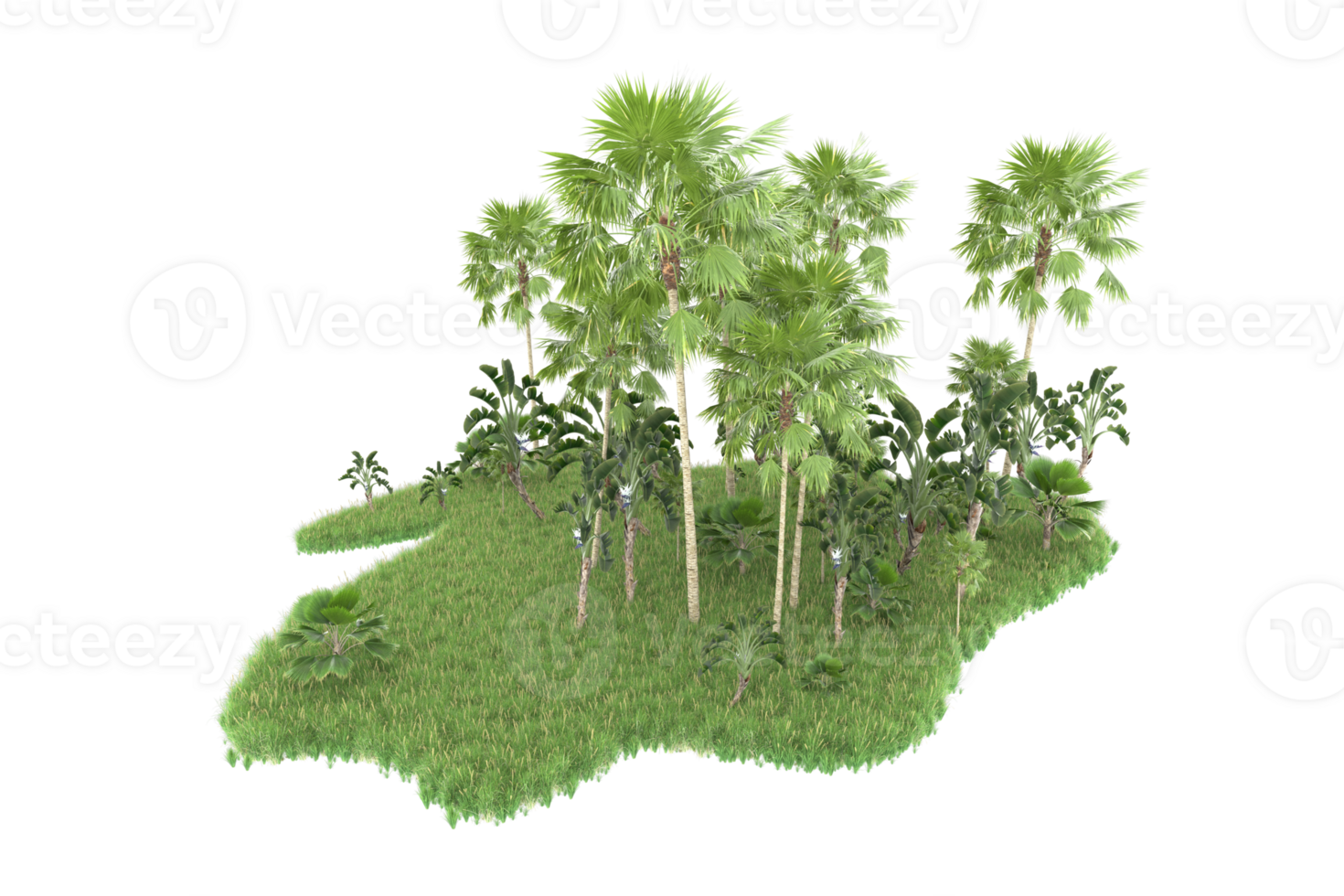 Realistic forest isolated on transparent background. 3d rendering - illustration png