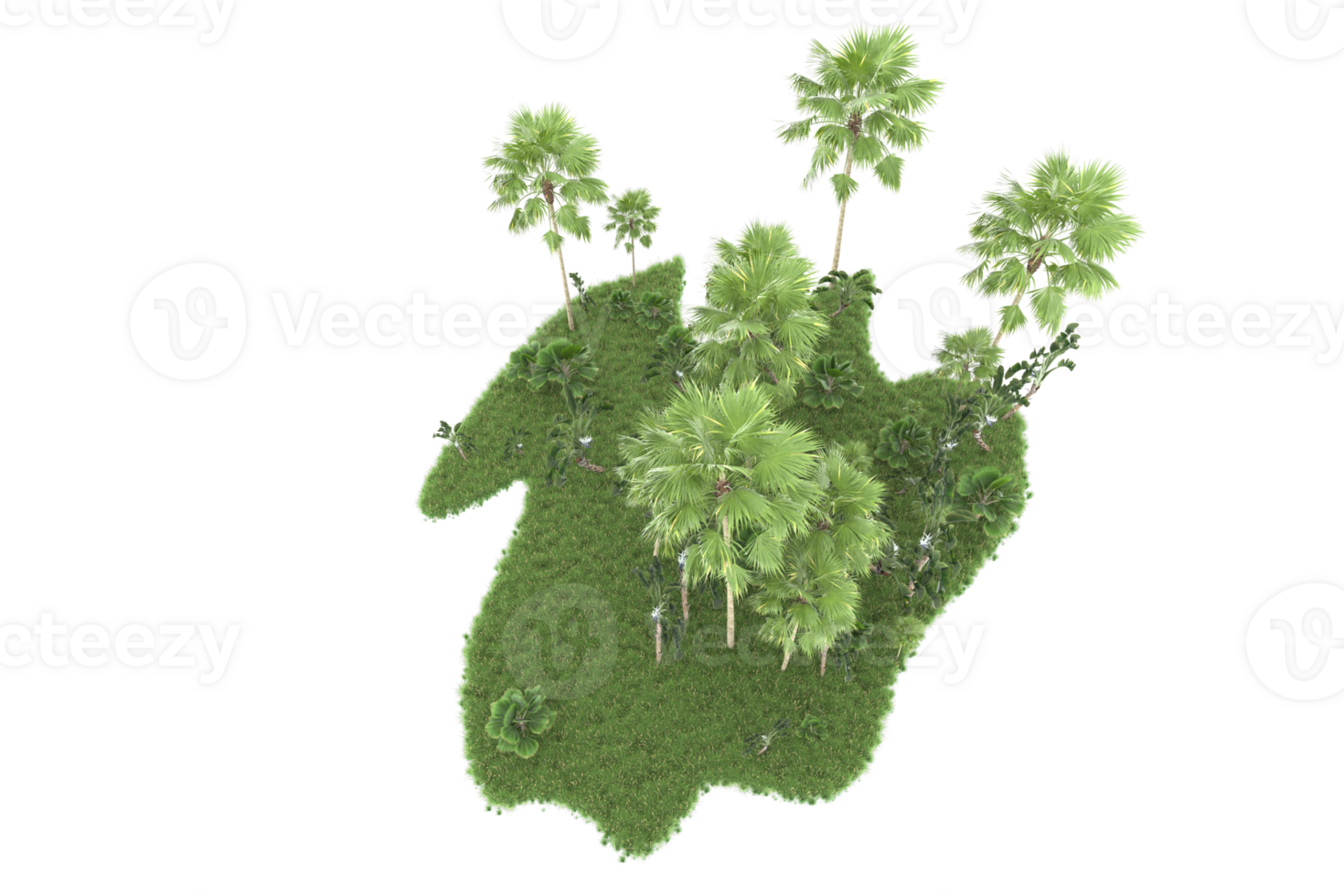 Realistic forest isolated on transparent background. 3d rendering - illustration png