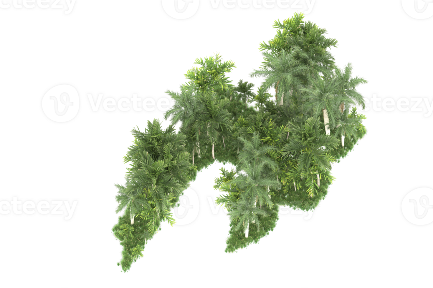 Realistic forest isolated on transparent background. 3d rendering - illustration png