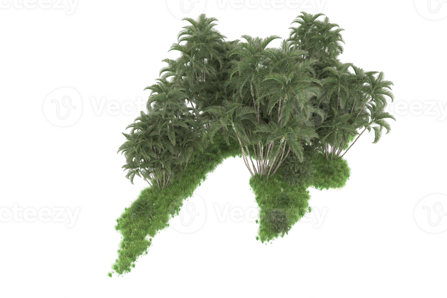 Realistic forest isolated on transparent background. 3d rendering - illustration png