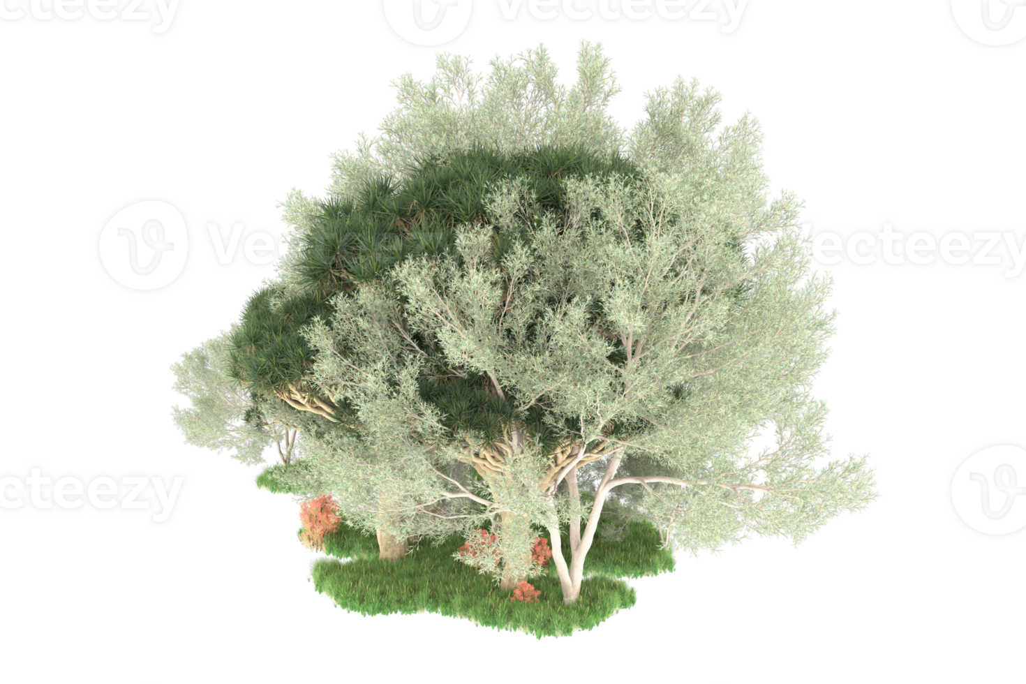 Realistic forest isolated on transparent background. 3d rendering - illustration png