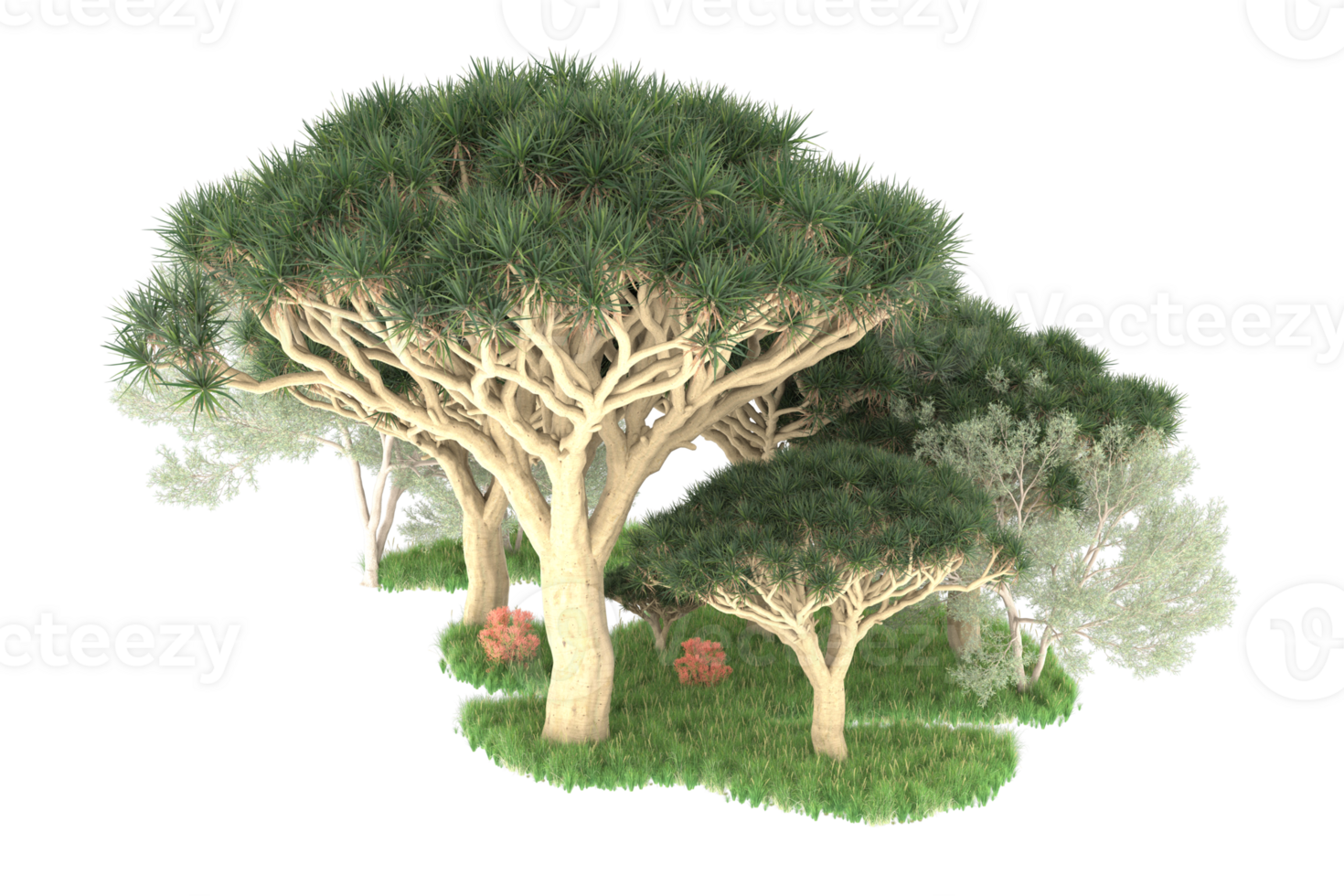 Realistic forest isolated on transparent background. 3d rendering - illustration png