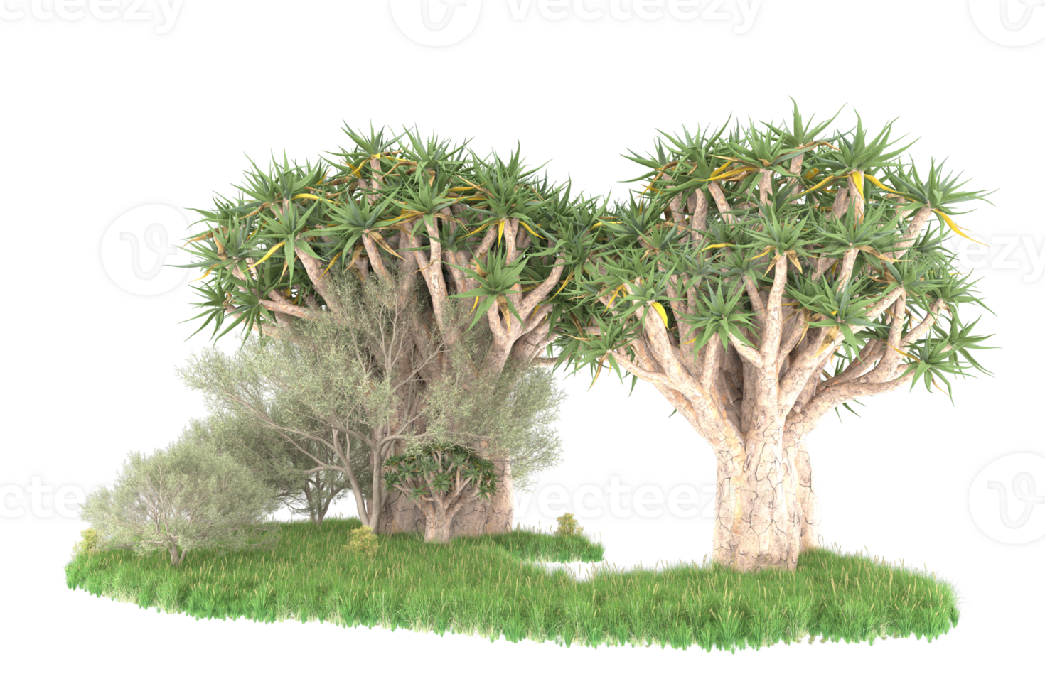 Realistic forest isolated on transparent background. 3d rendering - illustration png
