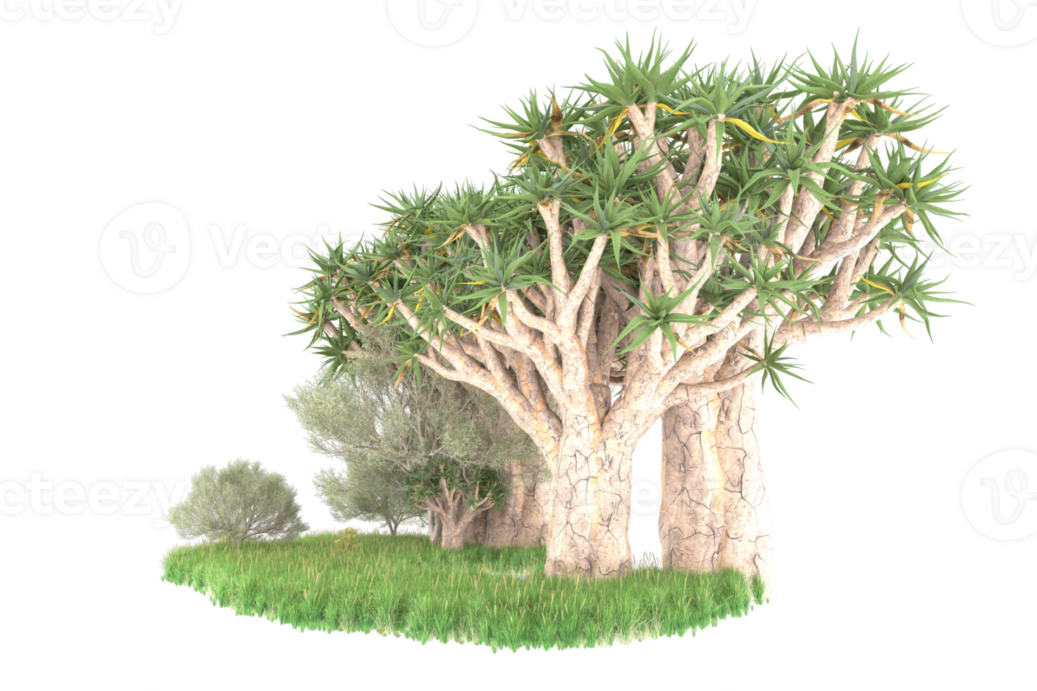 Realistic forest isolated on transparent background. 3d rendering - illustration png