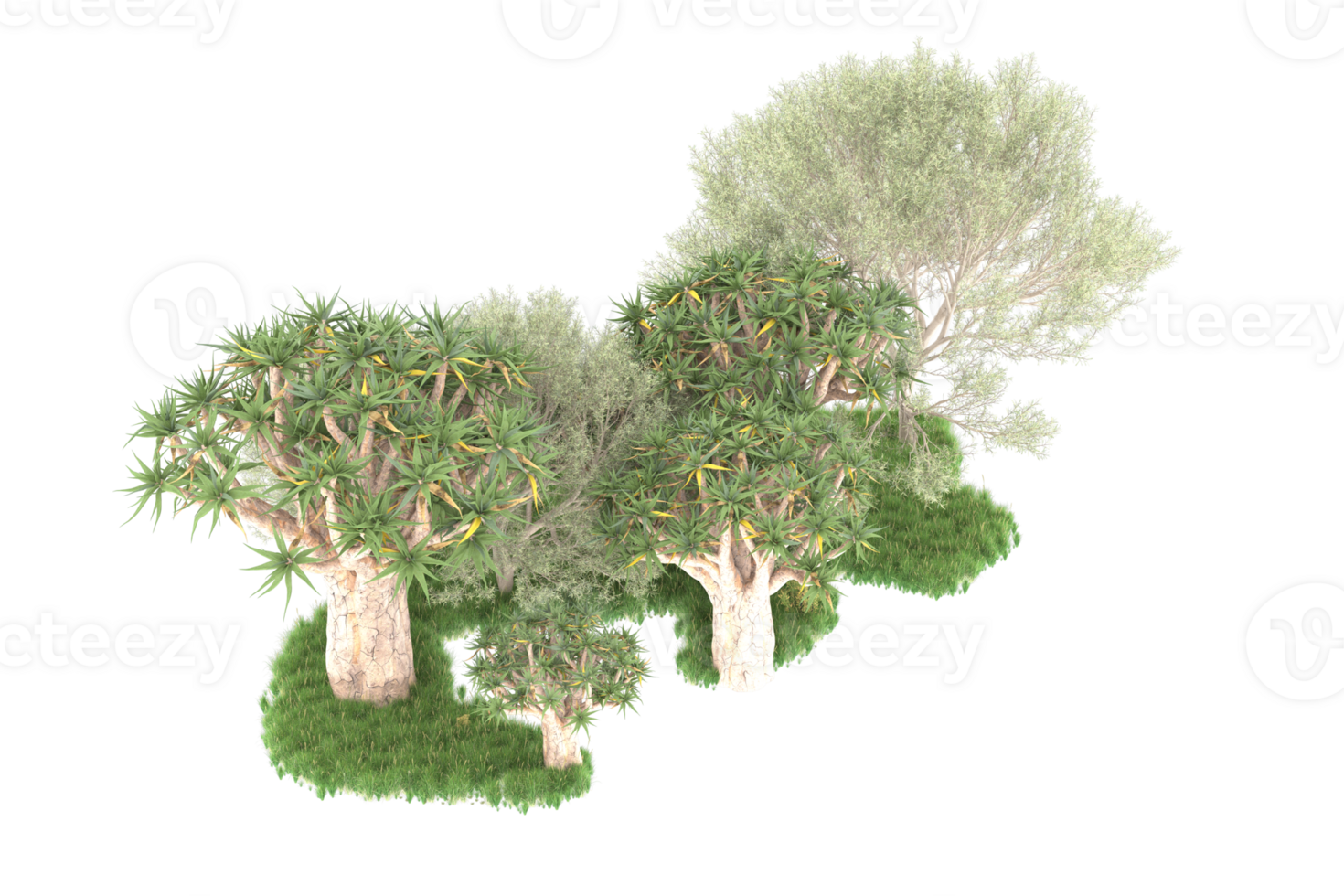Realistic forest isolated on transparent background. 3d rendering - illustration png