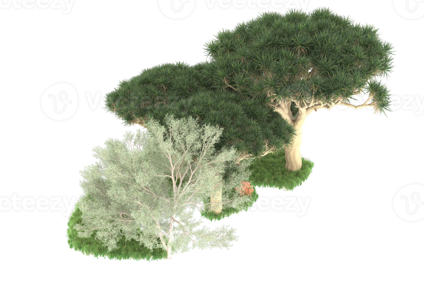 Realistic forest isolated on transparent background. 3d rendering - illustration png