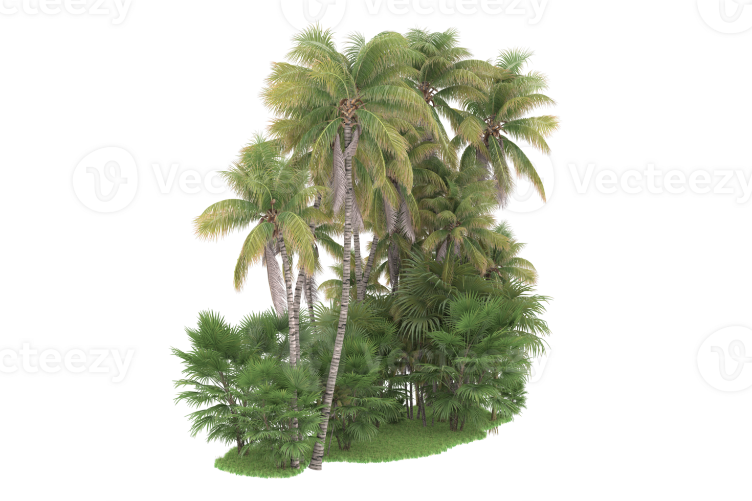 Realistic forest isolated on transparent background. 3d rendering - illustration png