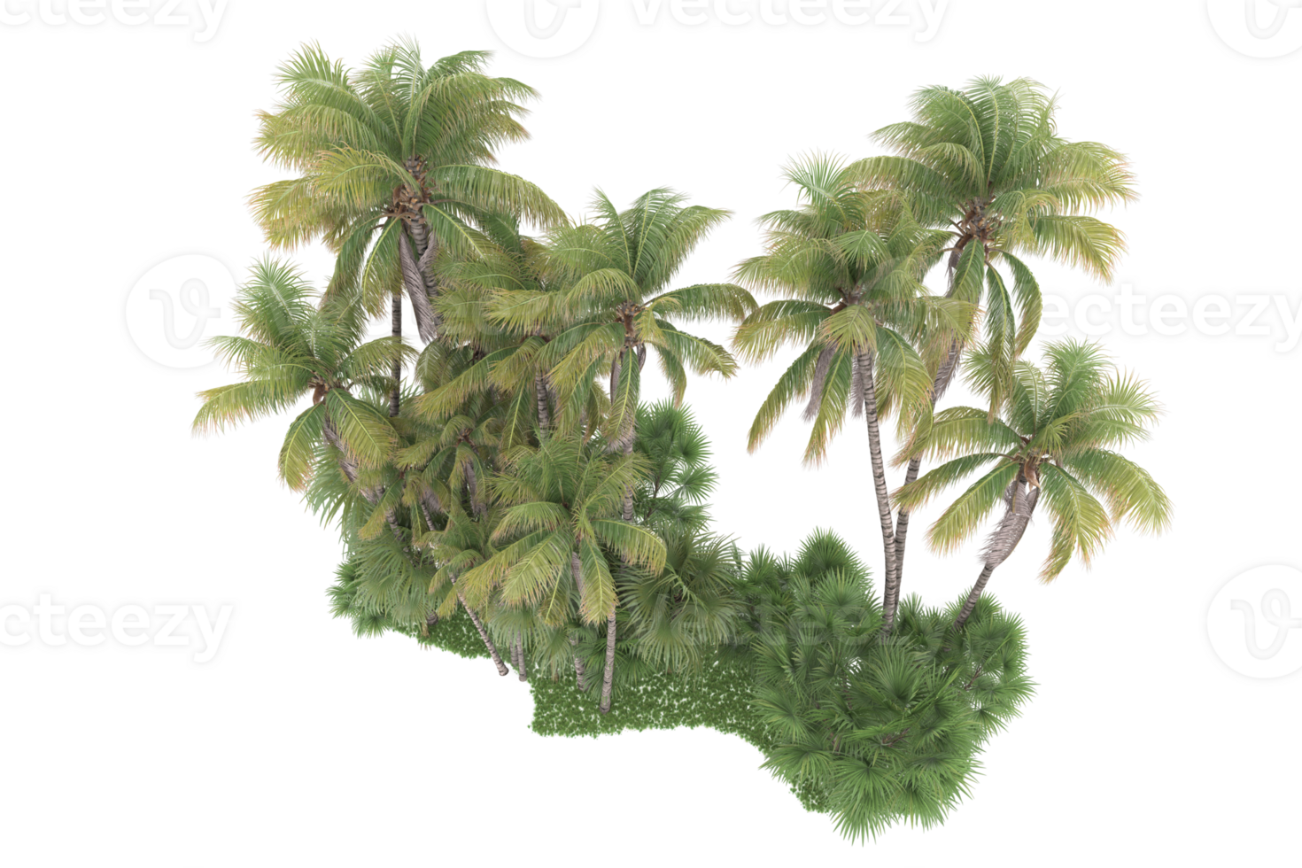 Realistic forest isolated on transparent background. 3d rendering - illustration png