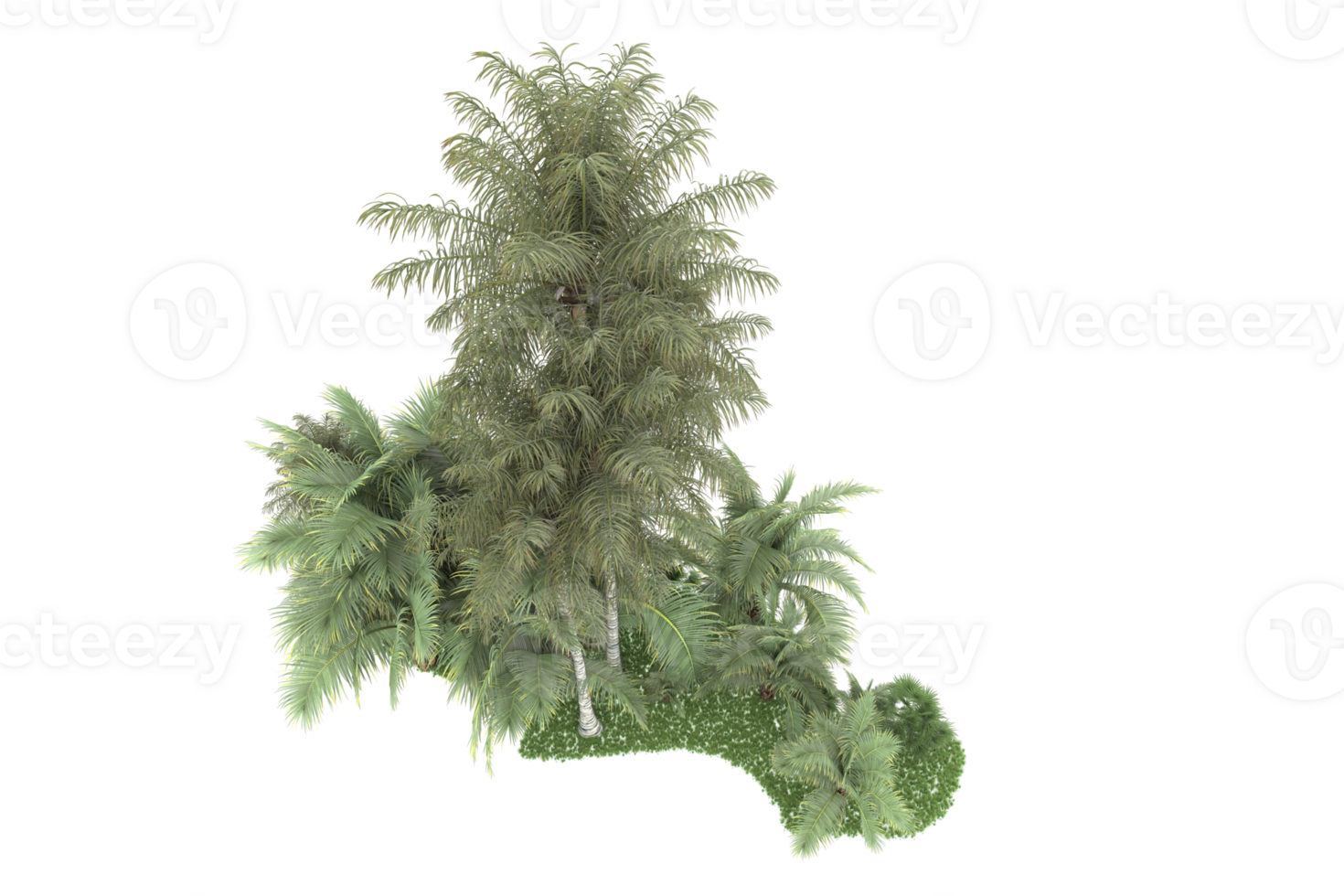 Realistic forest isolated on transparent background. 3d rendering - illustration png