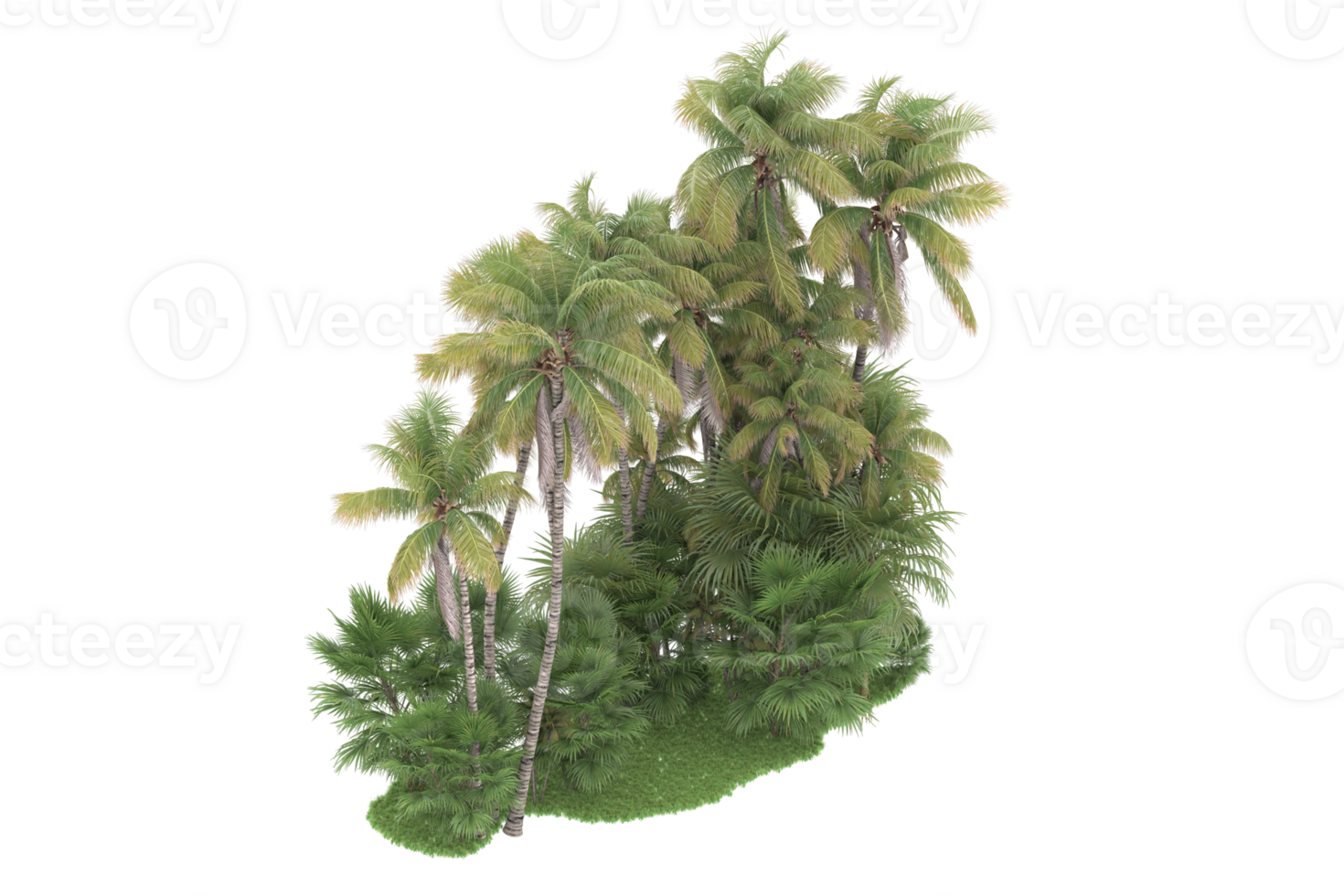 Realistic forest isolated on transparent background. 3d rendering - illustration png
