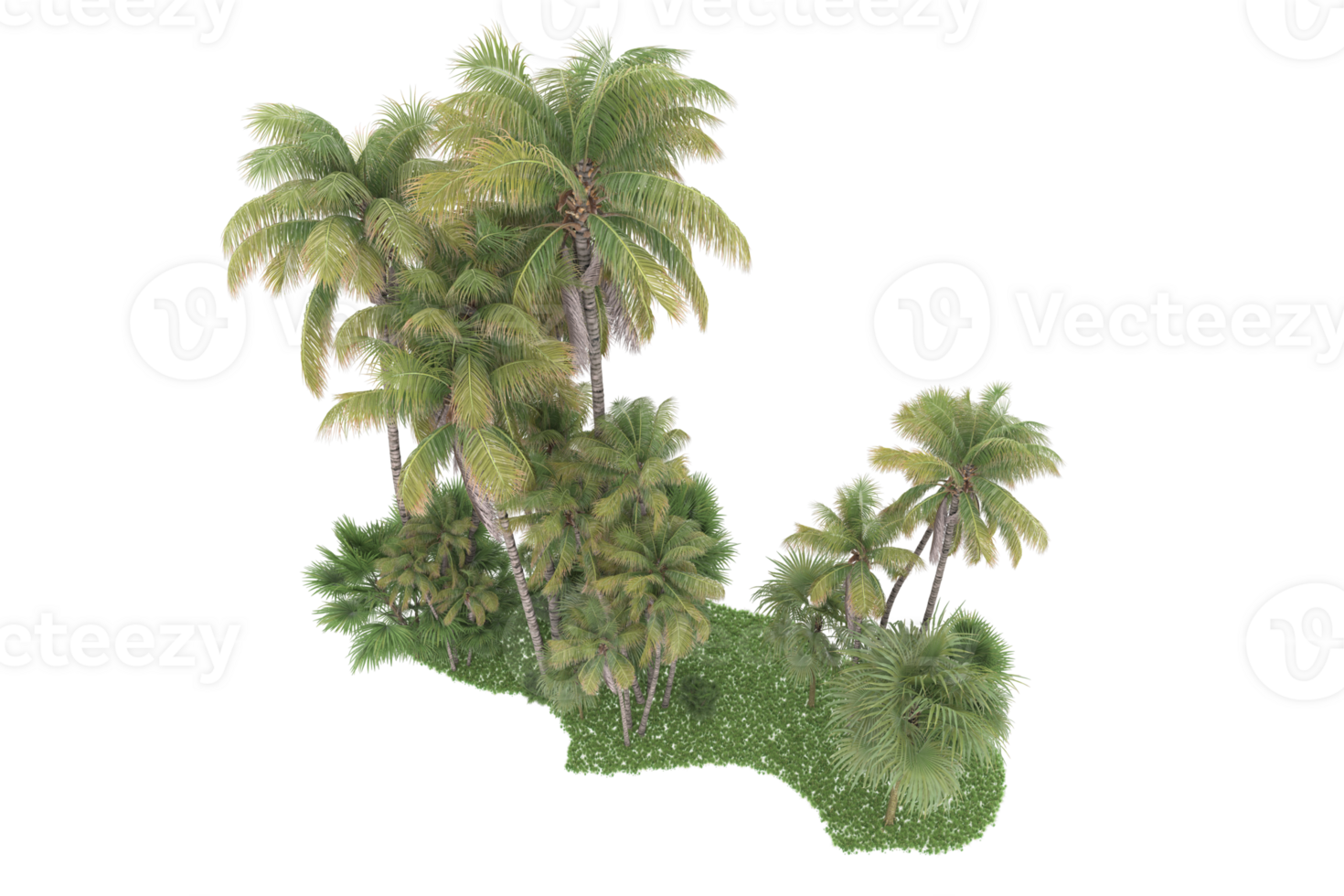 Realistic forest isolated on transparent background. 3d rendering - illustration png