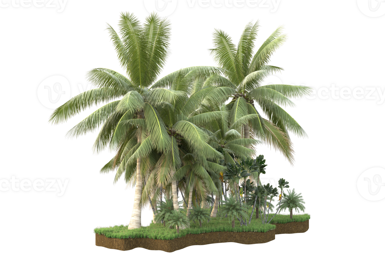 Realistic forest isolated on transparent background. 3d rendering - illustration png