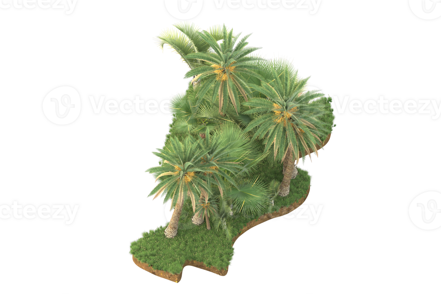 Realistic forest isolated on transparent background. 3d rendering - illustration png